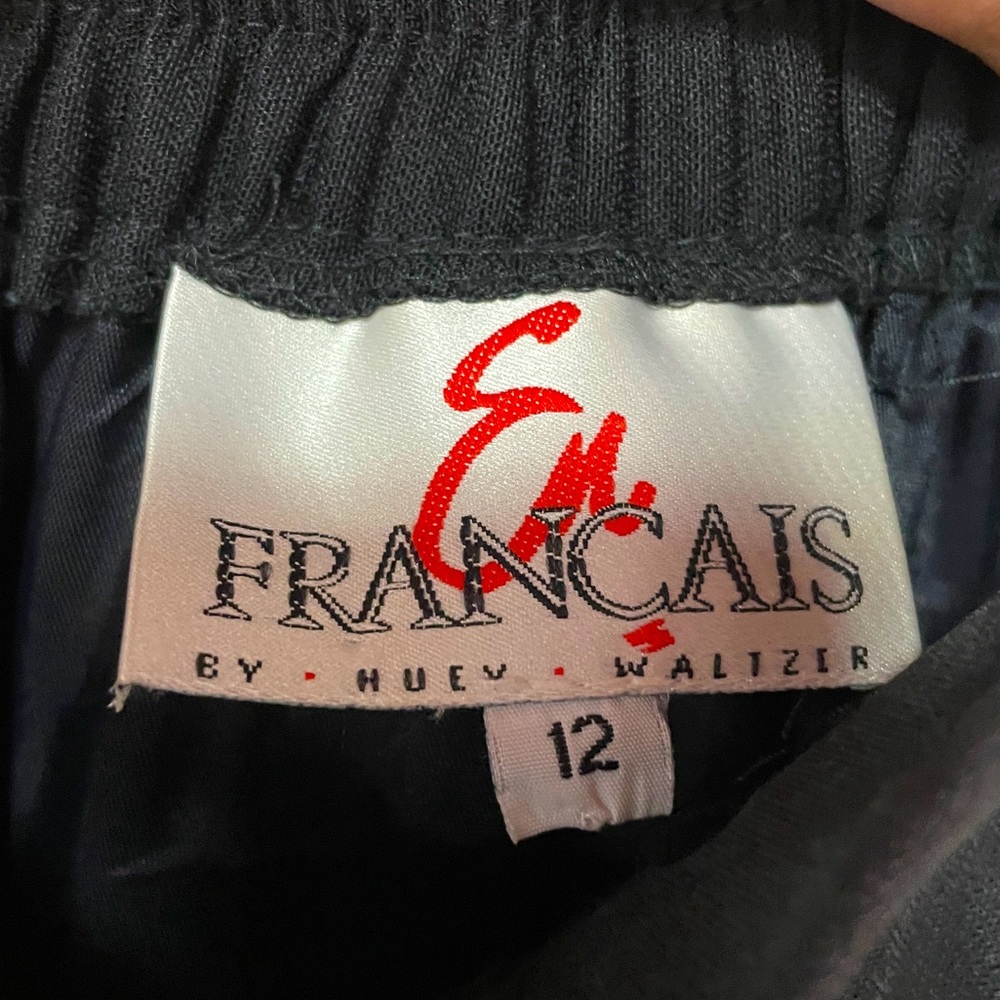 Vintage En Francais Long Black Skirt Sexy Front Slit, Sz12 - Picture 3 of 5